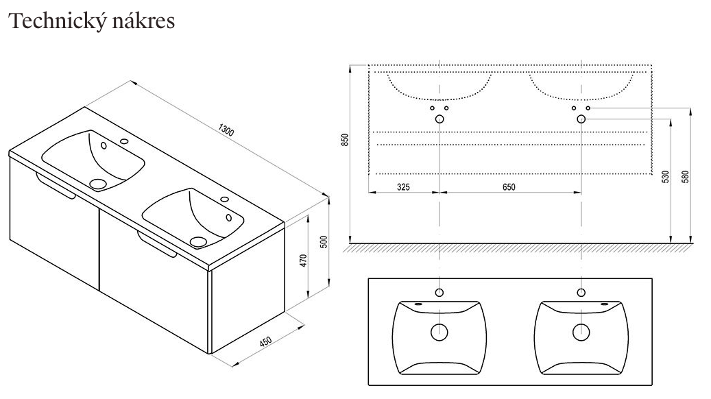technicky-nakres-chrome-ii-pod-dvojumyvadlo